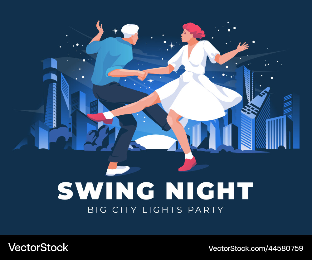 Swing dancing couple against the background Swing dancing couple against the background vector image