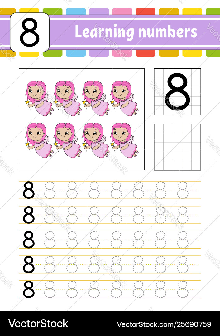 Trace and write handwriting practice learning Trace and write handwriting practice learning vector image