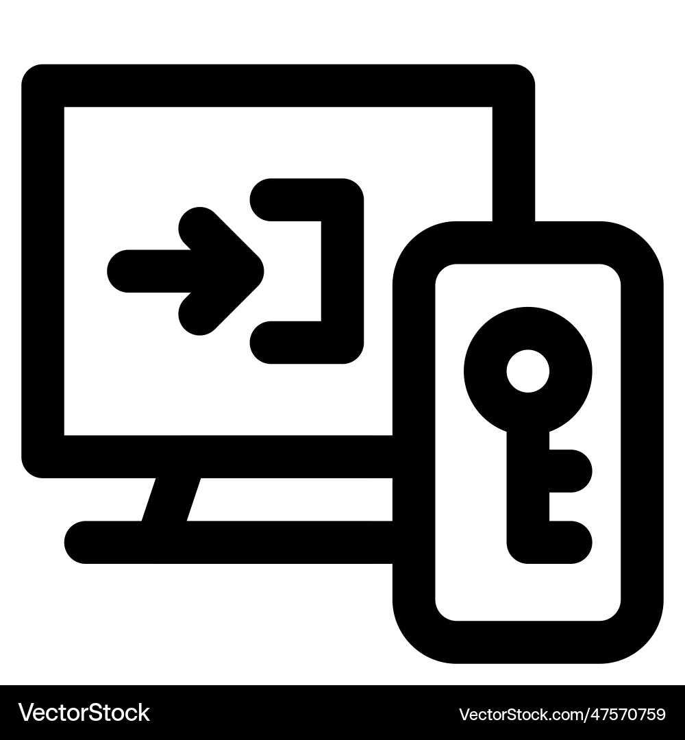 Two factor authentication for system security vector image
