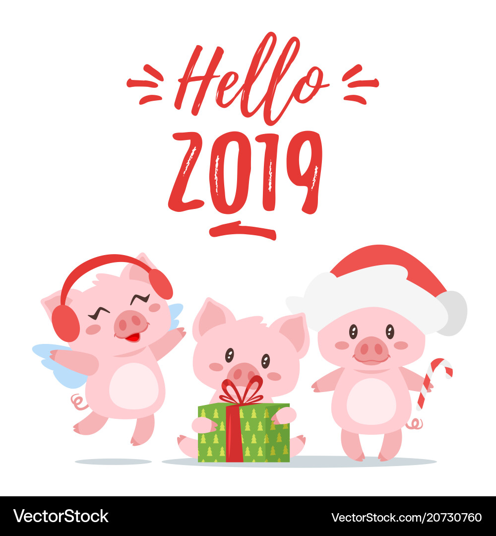 2019 new yea christmas greeting card 2019 new yea christmas greeting card vector image