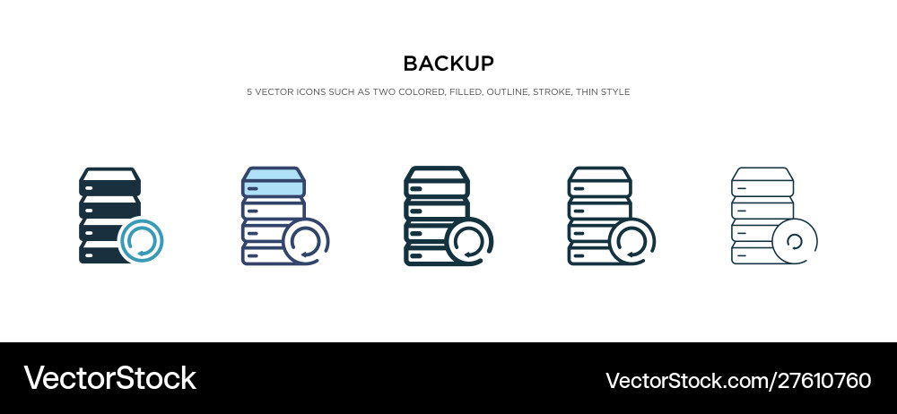 Backup icon in different style two colored vector image