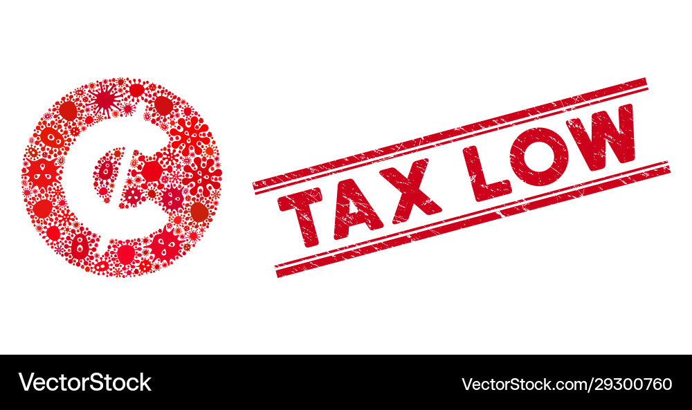 Biohazard collage cent coin icon and textured tax Biohazard collage cent coin icon and textured tax vector image