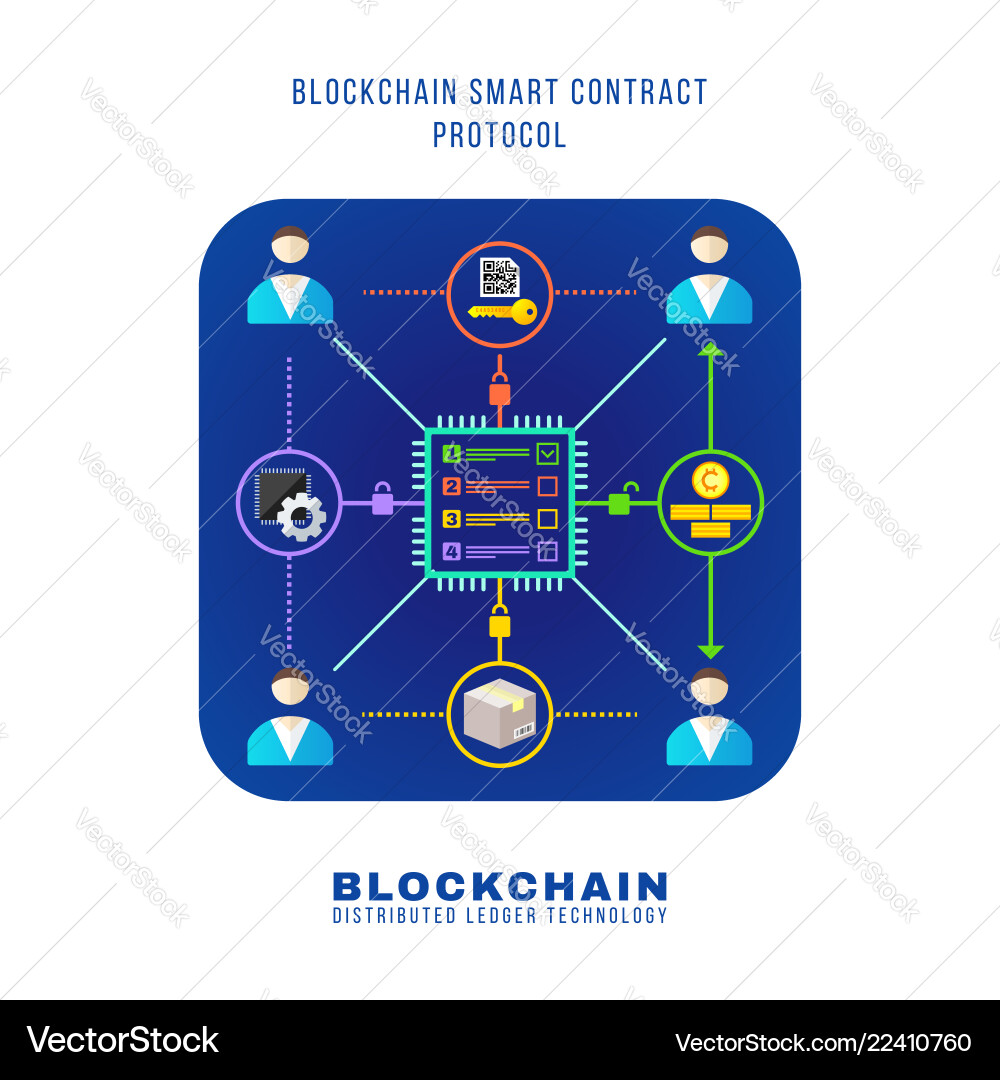 Blockchain Distributed Ledger vector image