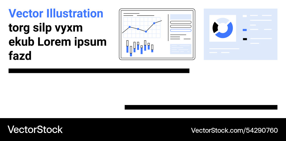 Business analytics dashboard with graphs Business analytics dashboard with graphs vector image
