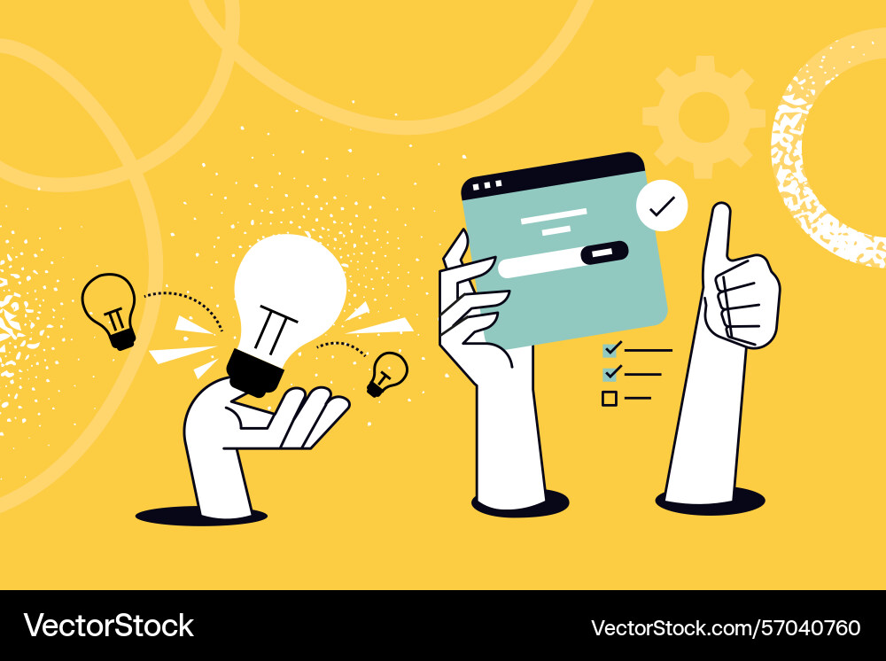 Creative of startup idea app and web Vector Image