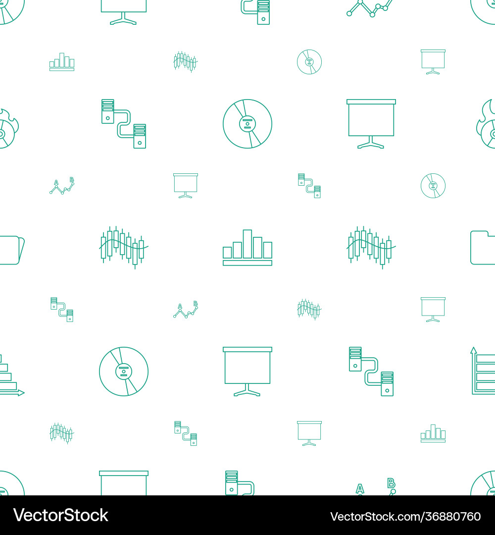 Data icons pattern seamless white background vector image