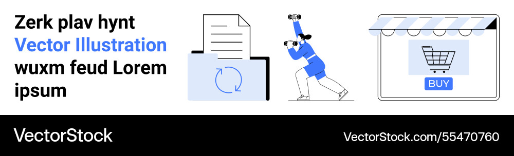 Digital shopping process with document upload Digital shopping process with document upload vector image