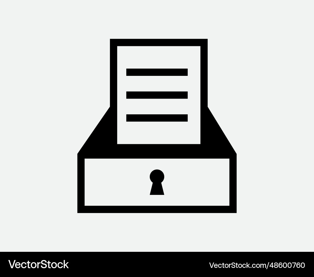 Document archive icon secure storage cabinet lock Document archive icon secure storage cabinet lock vector image