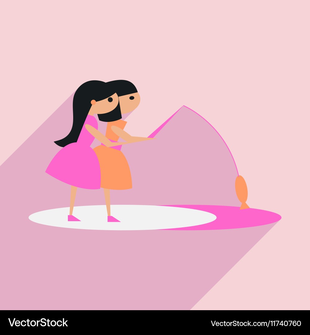 Flat with shadow icon and mobile application Vector Image