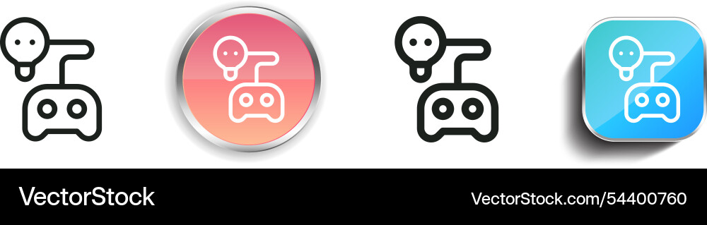 Gaming icon thin linear regular and button style Vector Image