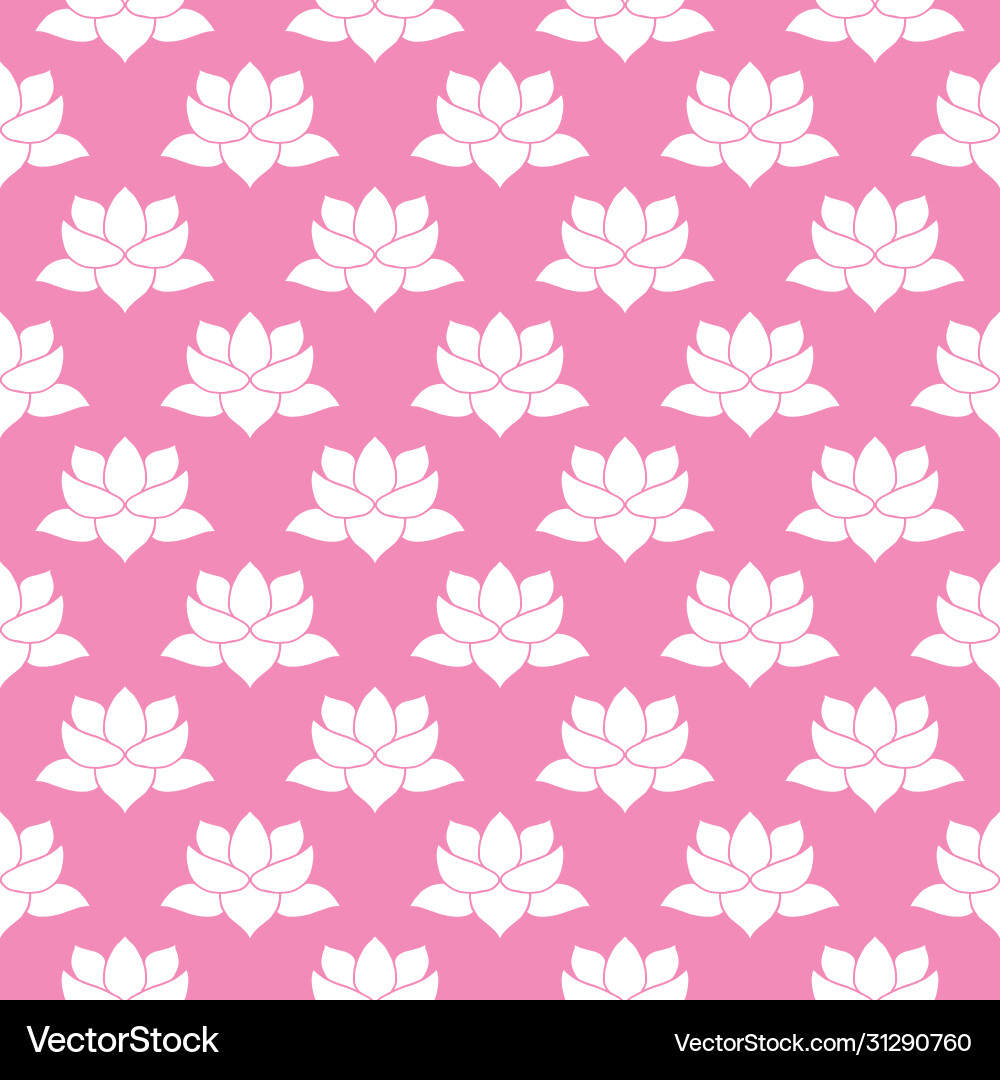 Lotus flower seamless pattern hand drawn doodle Lotus flower seamless pattern hand drawn doodle vector image