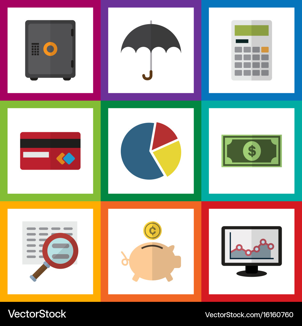 Payment Chart & Calculation Icons vector image