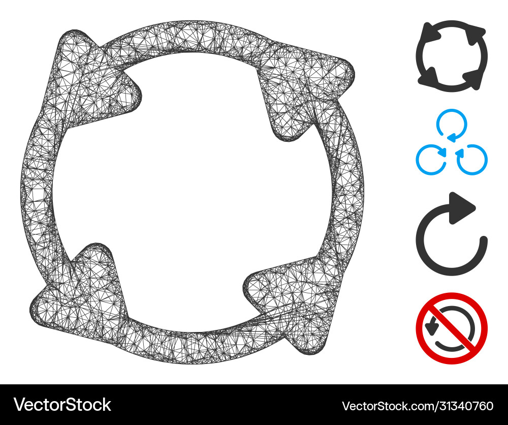 Rotate web mesh Rotate web mesh vector image