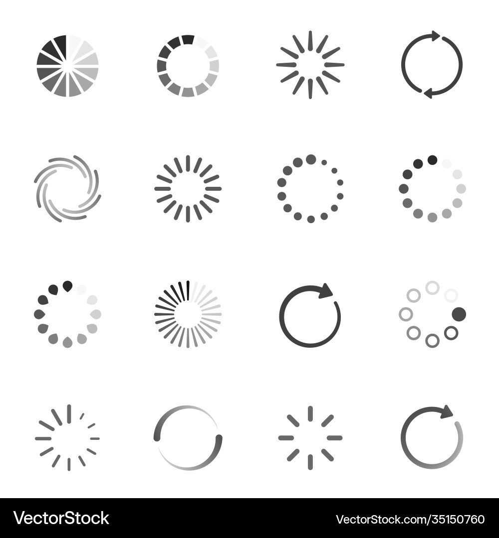 Round Preloader Icons - Loading & Buffering Vector Image
