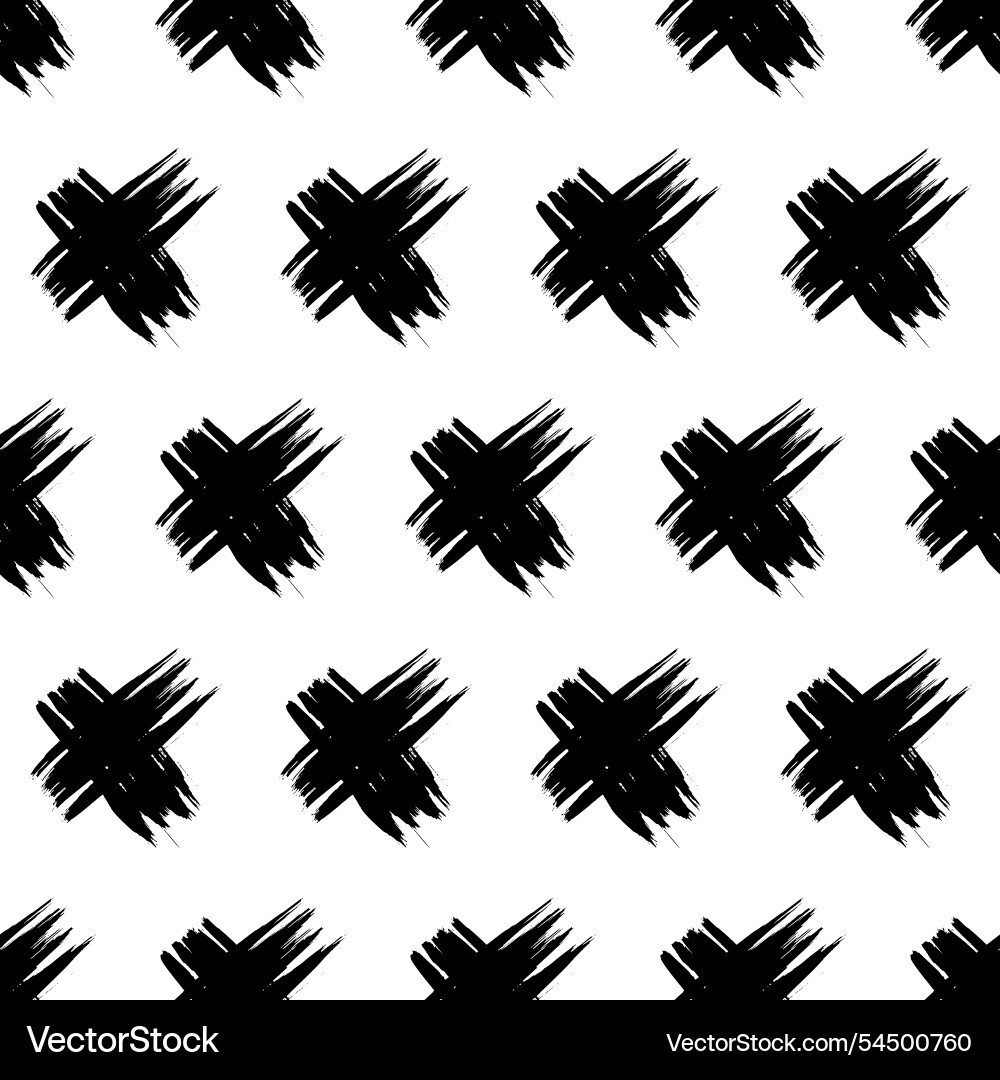 Seamless pattern with hand drawn cross symbols Seamless pattern with hand drawn cross symbols vector image