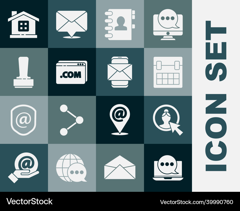 Set chat messages notification on laptop create Set chat messages notification on laptop create Vector Image