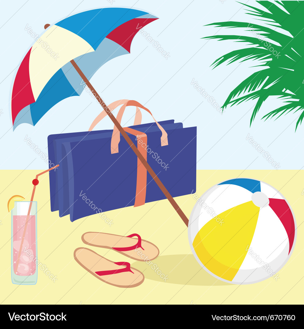 Tropical Beach Vacation Vector Image
