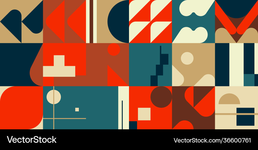 Bauhaus inspirierte Artwork-Muster-Design gemacht Vektorbild
