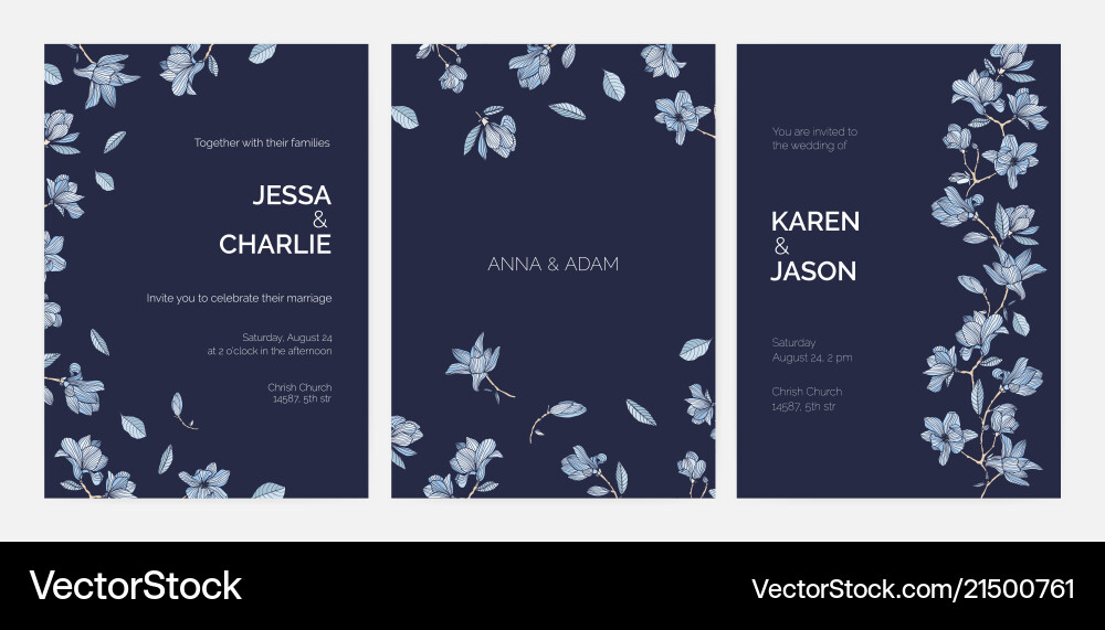 Bundle of elegant templates for save the date card Bundle of elegant templates for save the date card vector image
