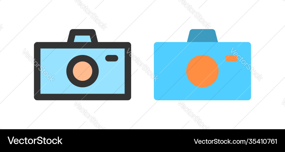 Camera icon suitable for user interface element vector image