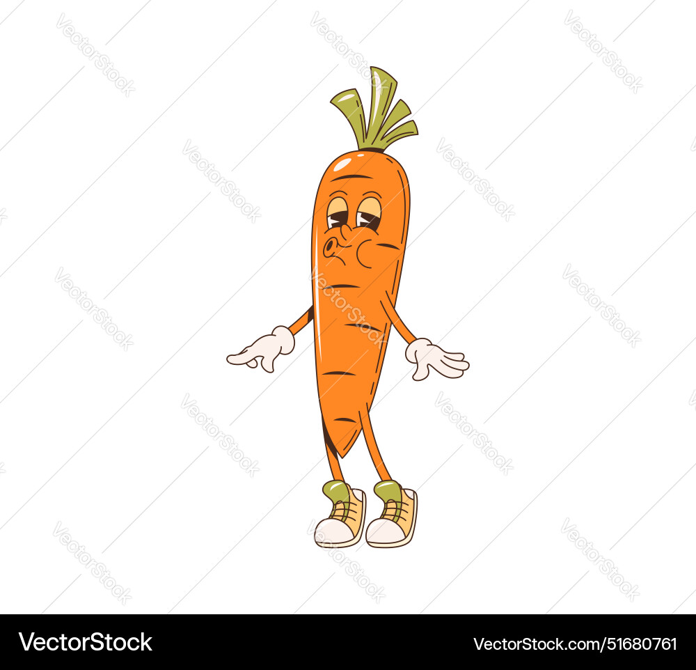 Cheerful Carrot Character Vector Image