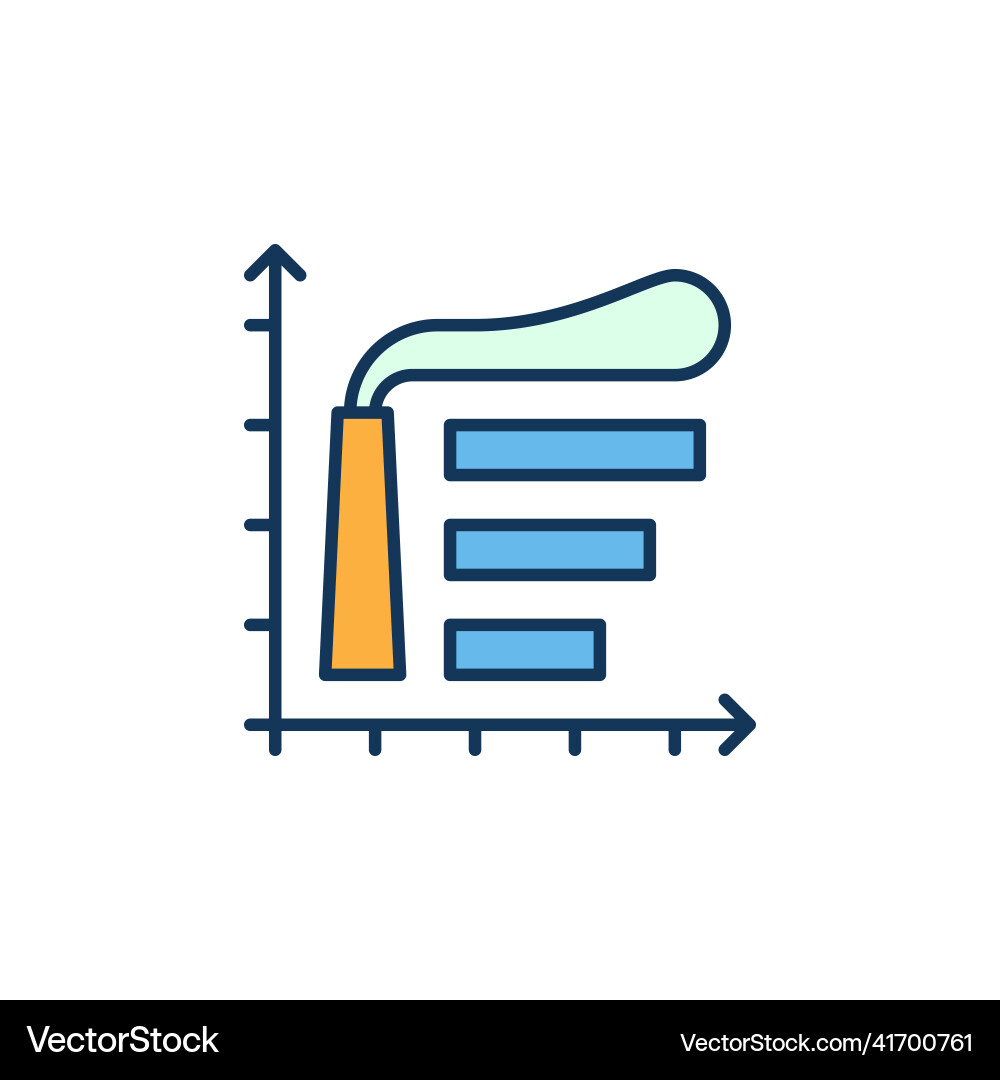 Co2 factory pipe bar chart graph modern Vector Image
