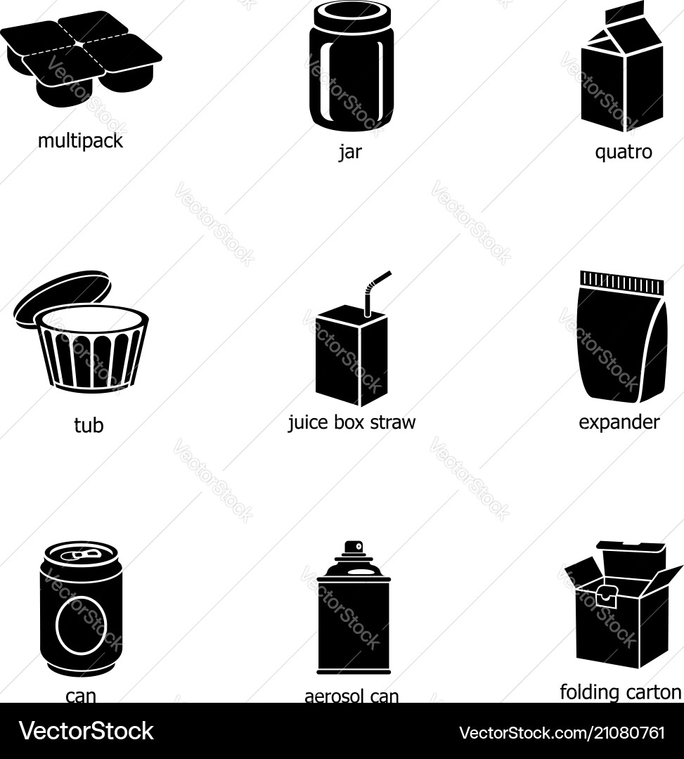 Drinking capacity icons set simple style Vector Image