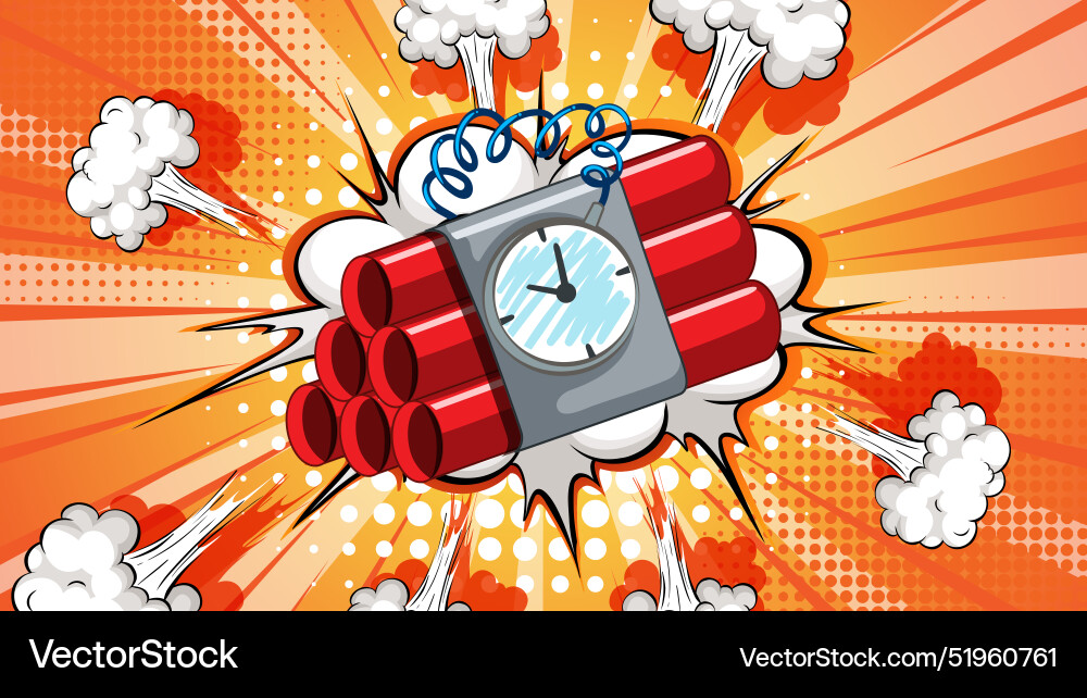 Dynamite bundle with a ticking timer vector image