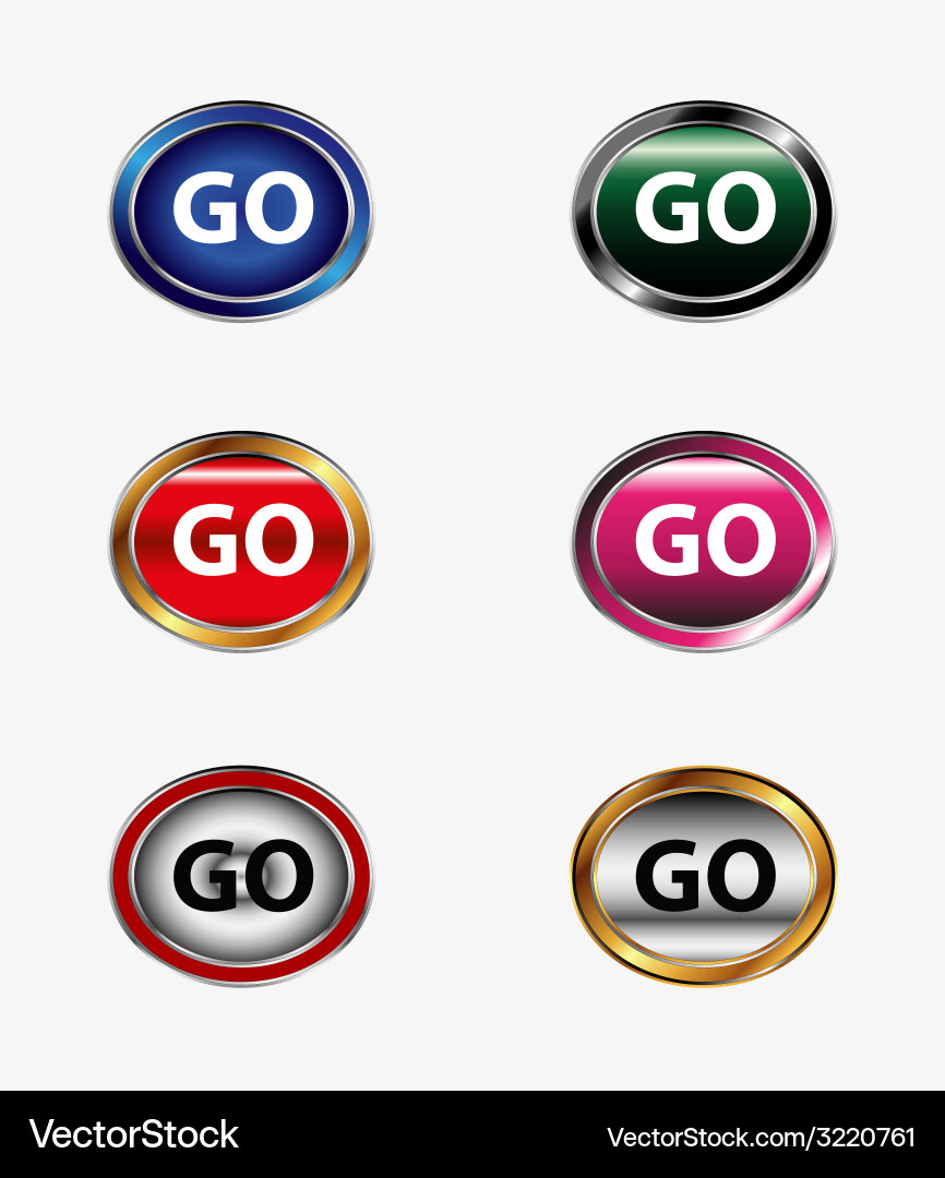 Go button set vector image