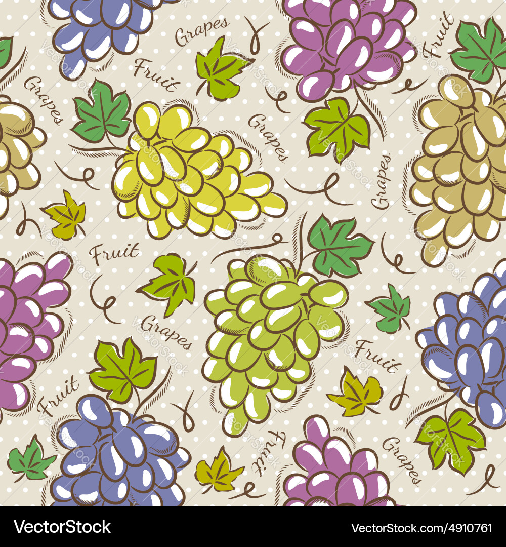 Grape Pattern Background vector image