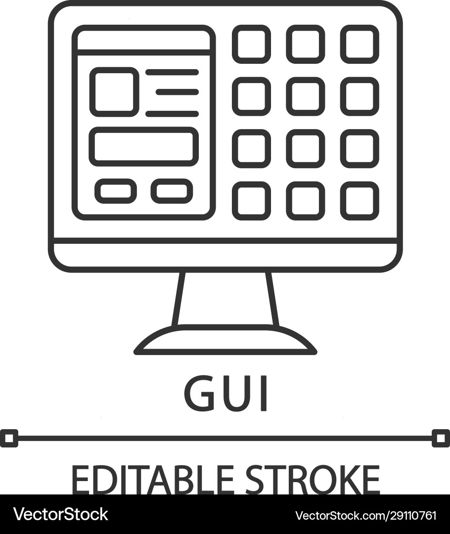 Gui linear icon Gui linear icon vector image
