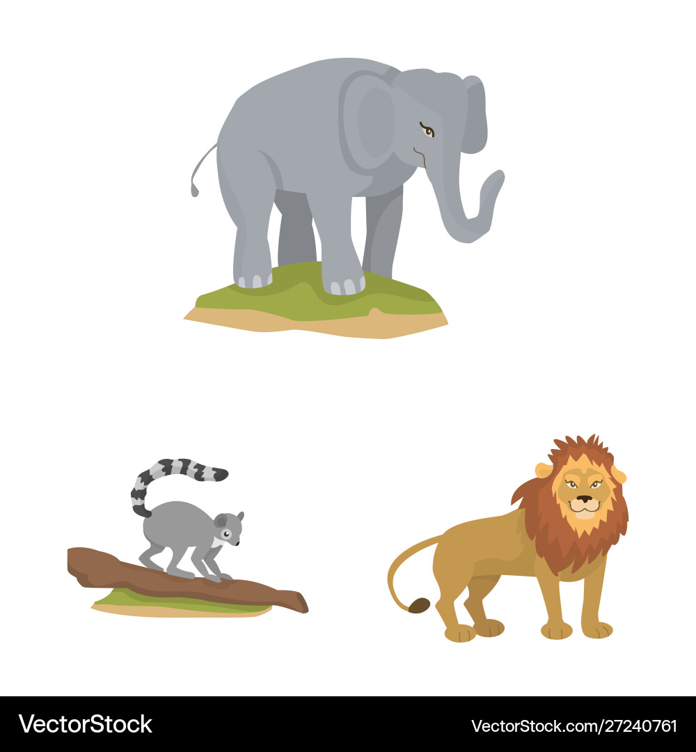 Isolated object zoo and park symbol set vector image
