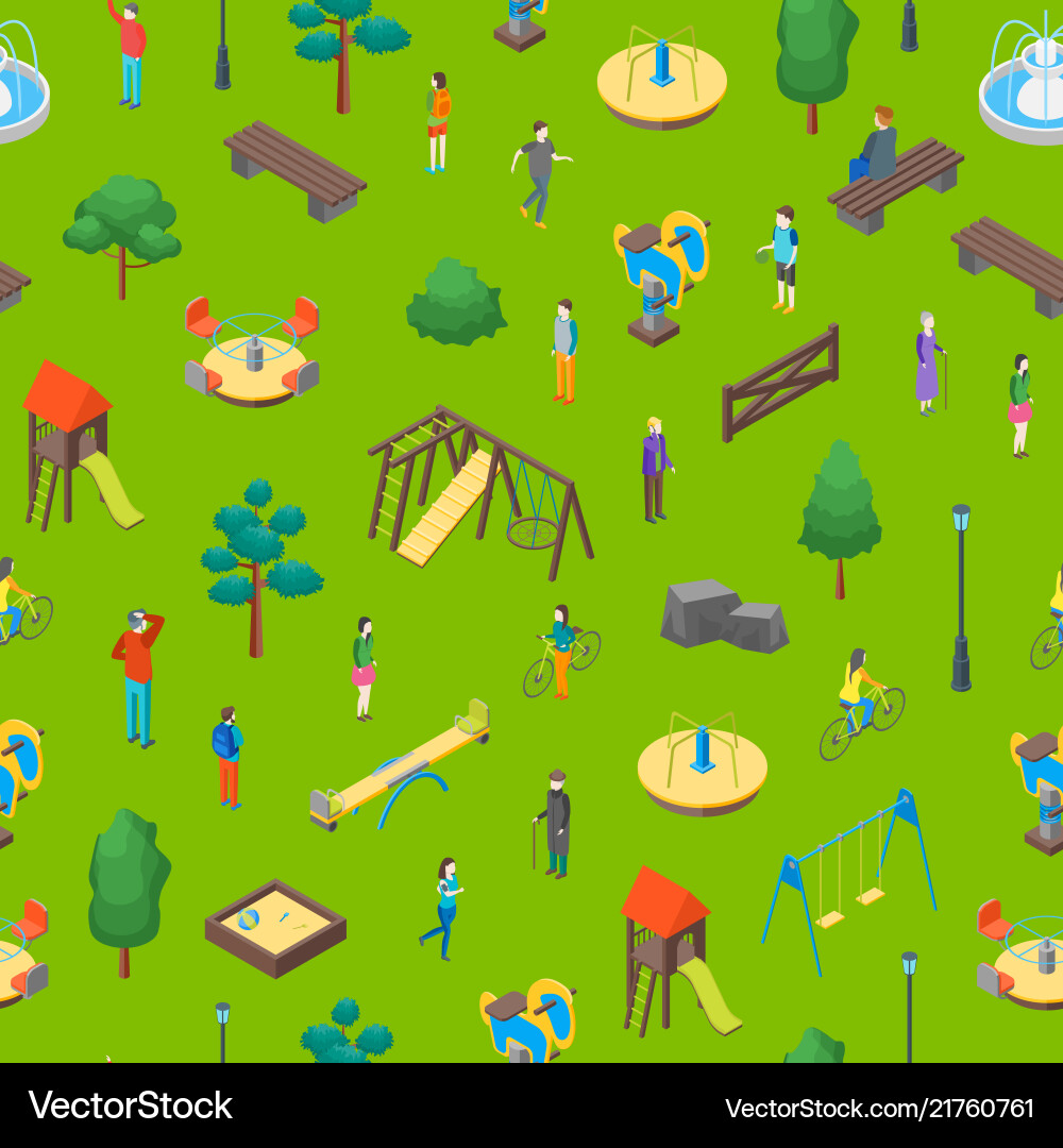Kid playground elements 3d seamless pattern Kid playground elements 3d seamless pattern vector image