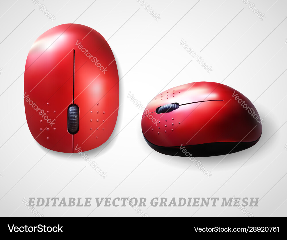 Mouse realistic gradient mesh Vector Image