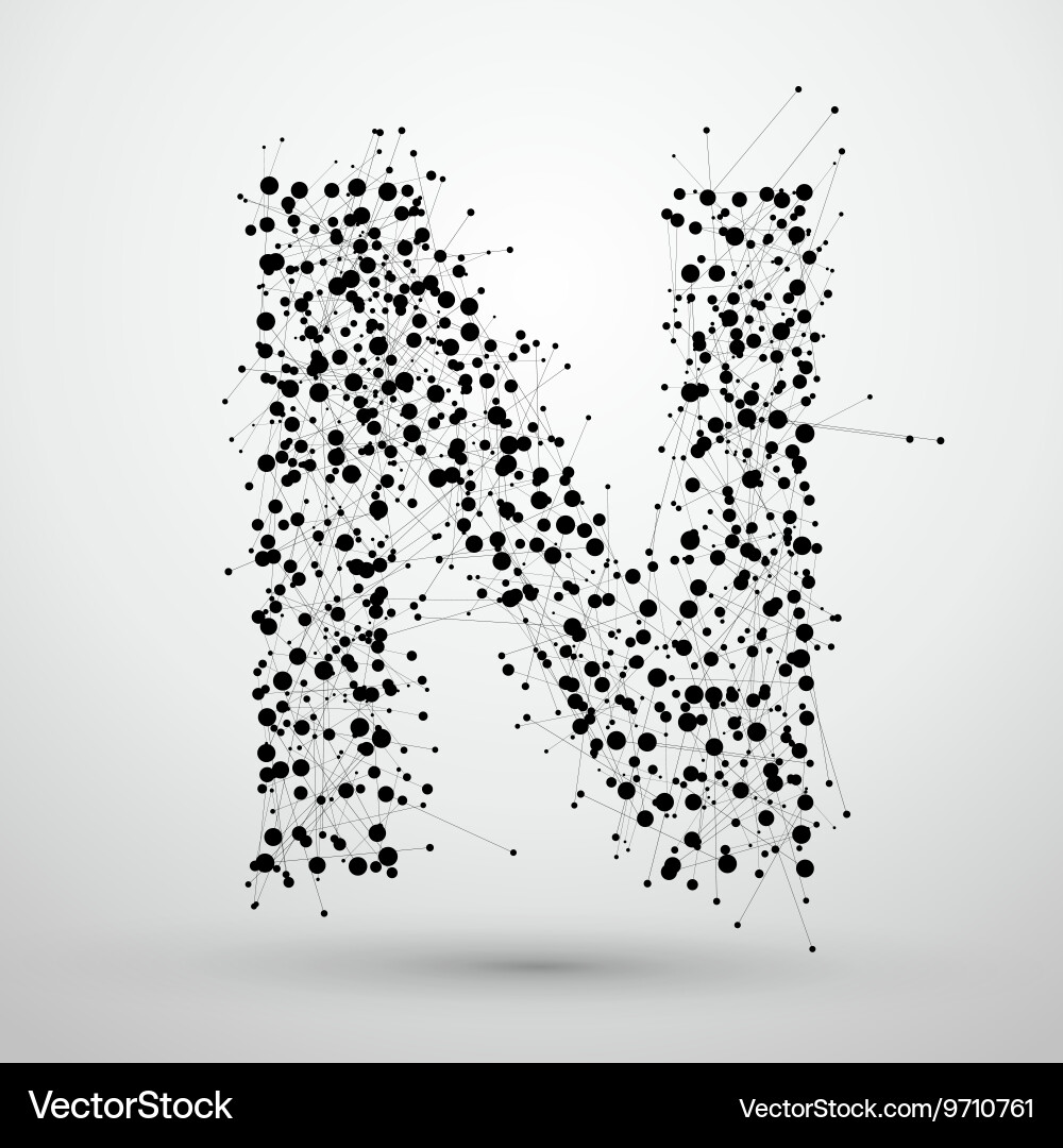Point line consisting of letters font design vector image
