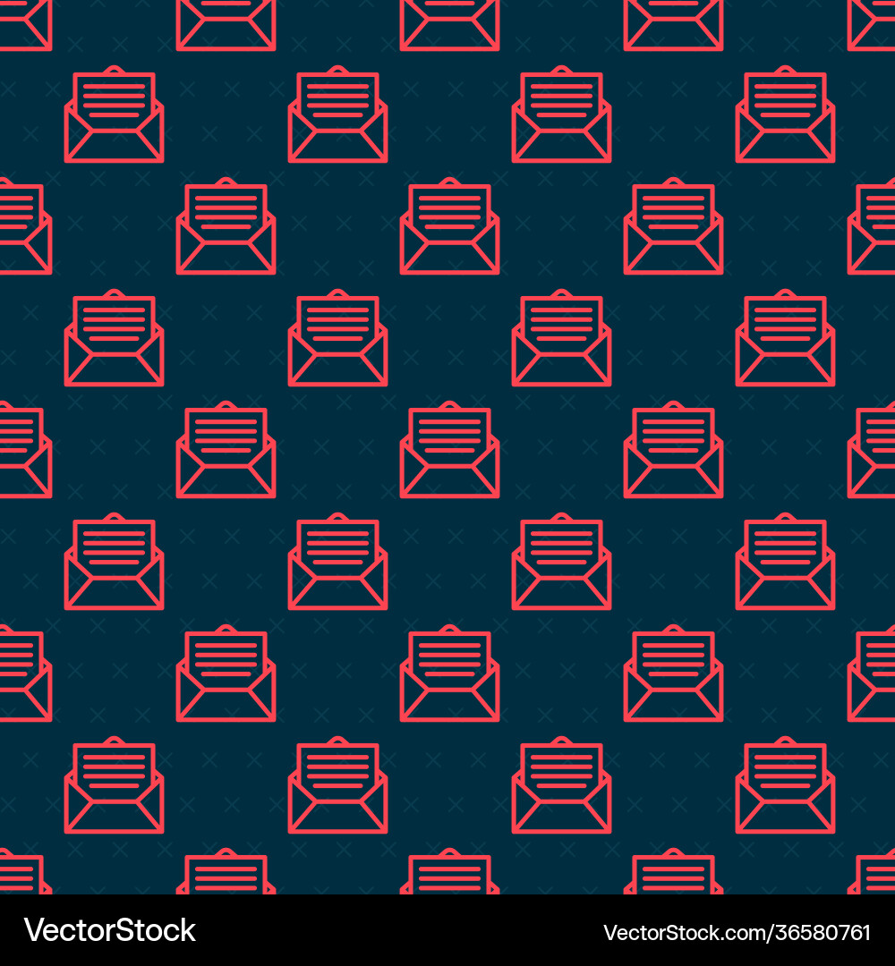 Red line envelope icon isolated seamless pattern Red line envelope icon isolated seamless pattern vector image