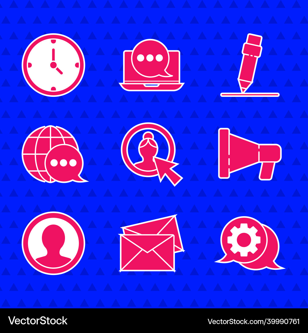 Set create account screen envelope speech bubble Vector Image