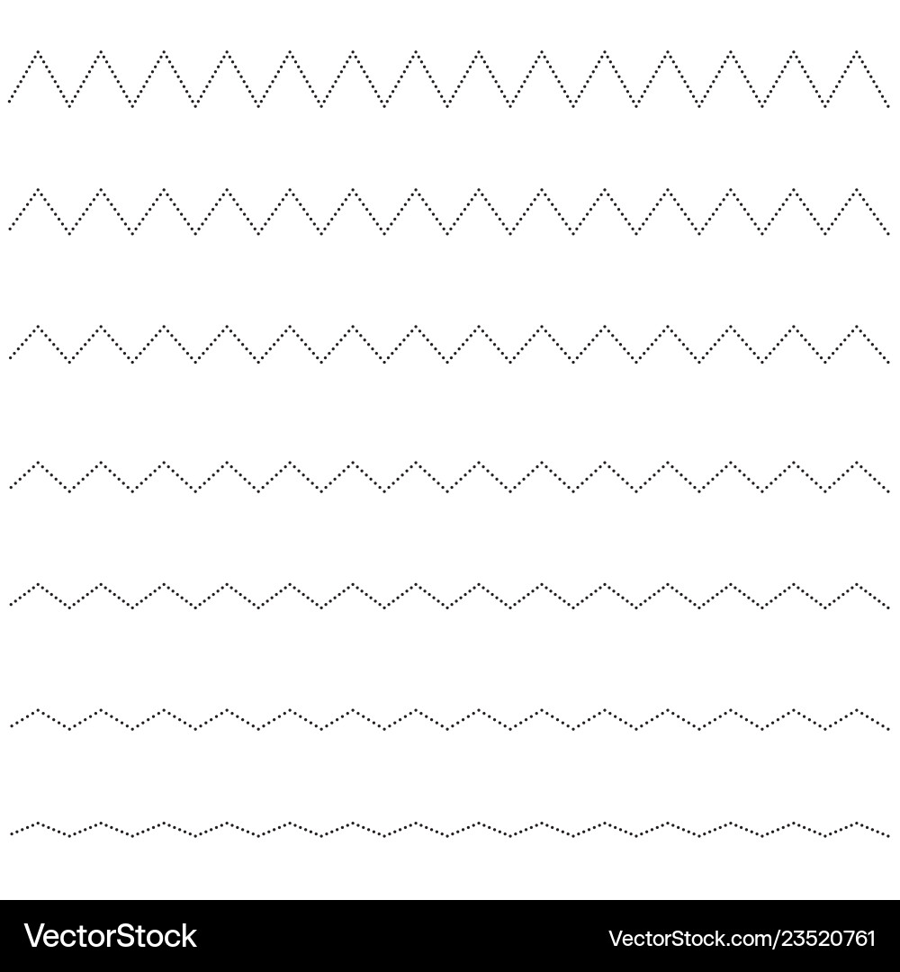 Set of seamless lines dots zigzag graphic design Set of seamless lines dots zigzag graphic design vector image