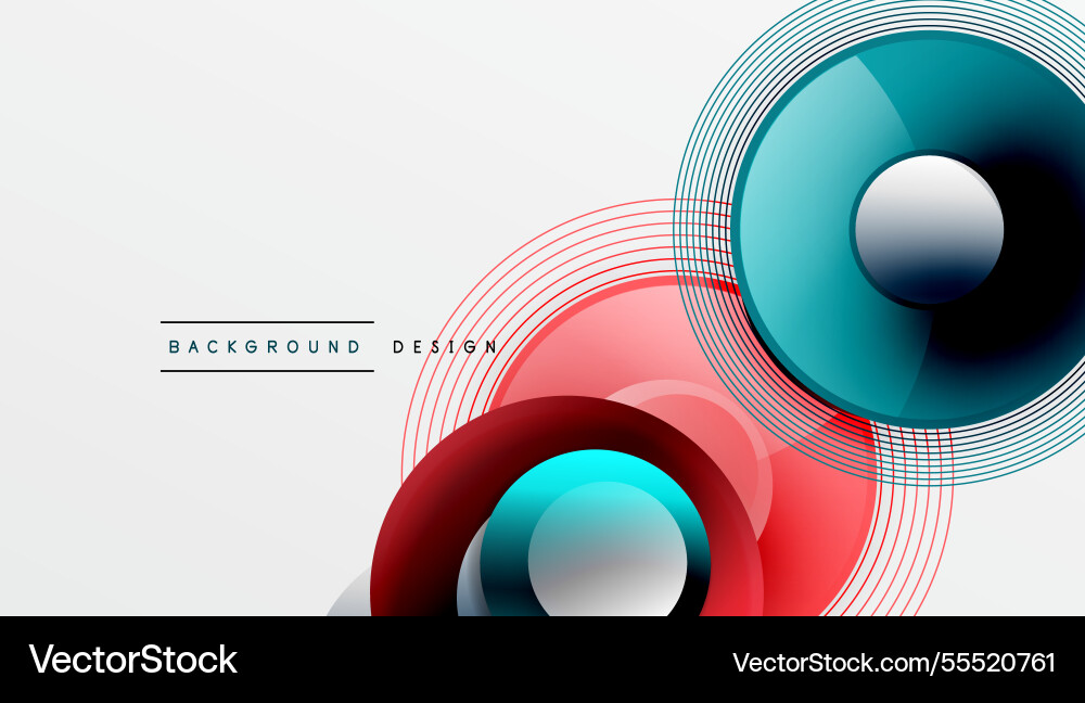 Sleek with overlapping circles in vibrant colors Sleek with overlapping circles in vibrant colors vector image
