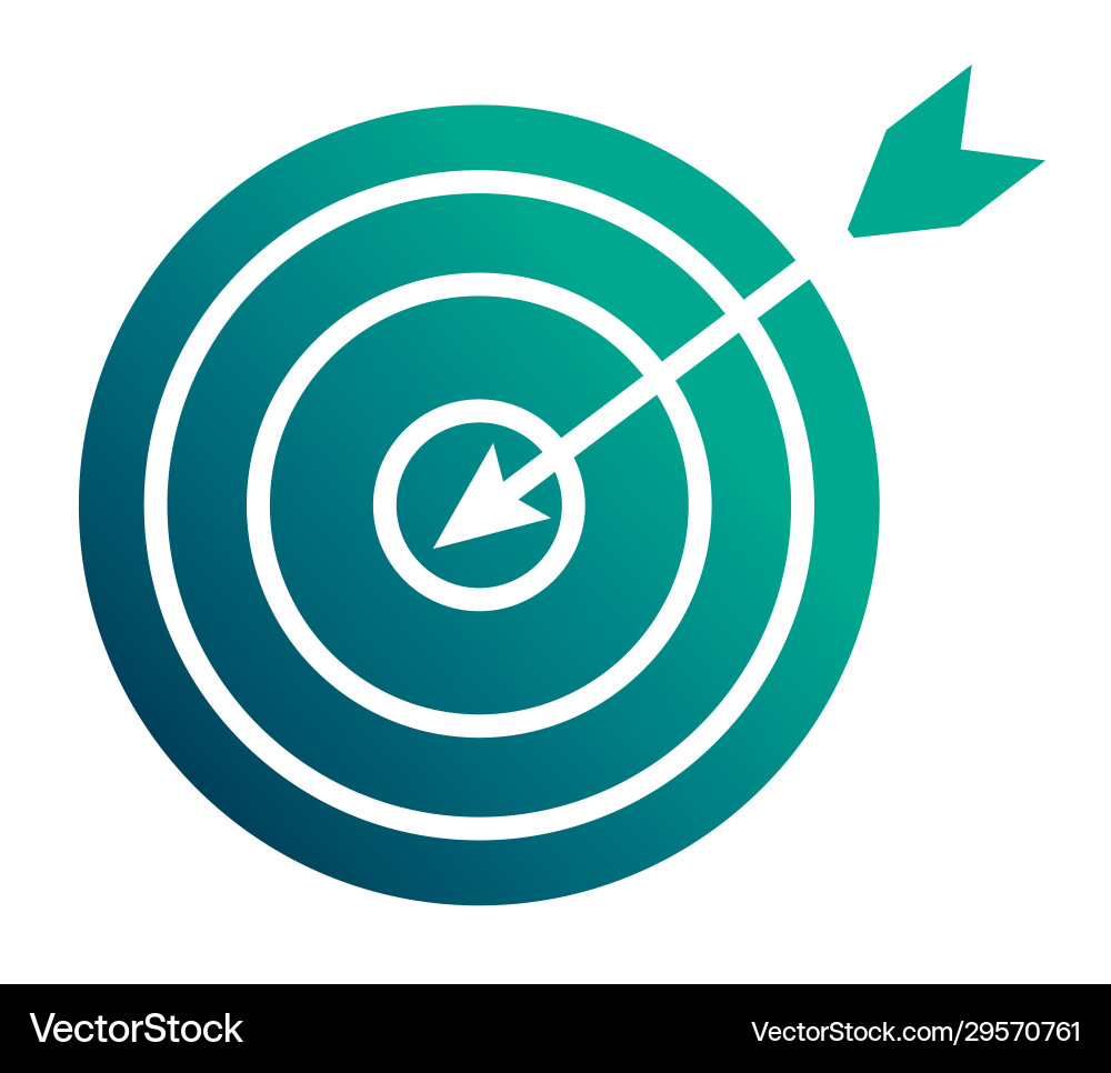 Target and arrow gradient style icon vector image