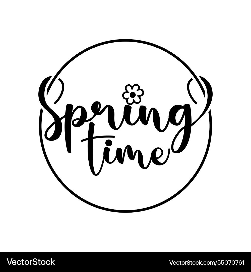 Text sprinf time with circle line design Vector Image