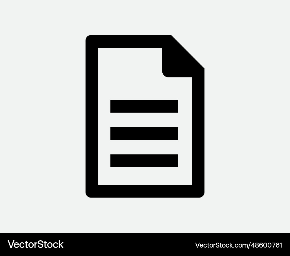 Word document icon paper file page note memo text Word document icon paper file page note memo text vector image