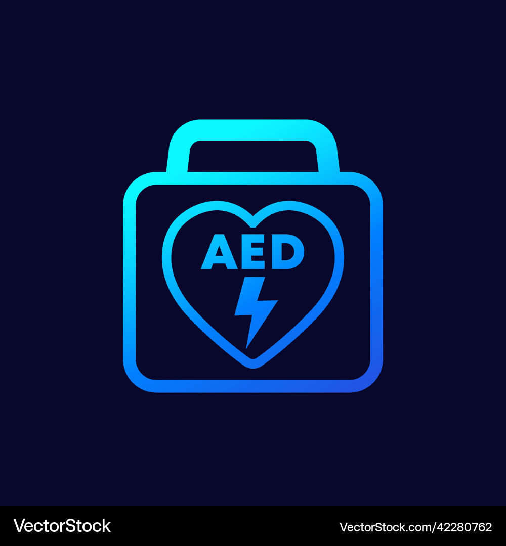 Aed icon automated external defibrillator vector image