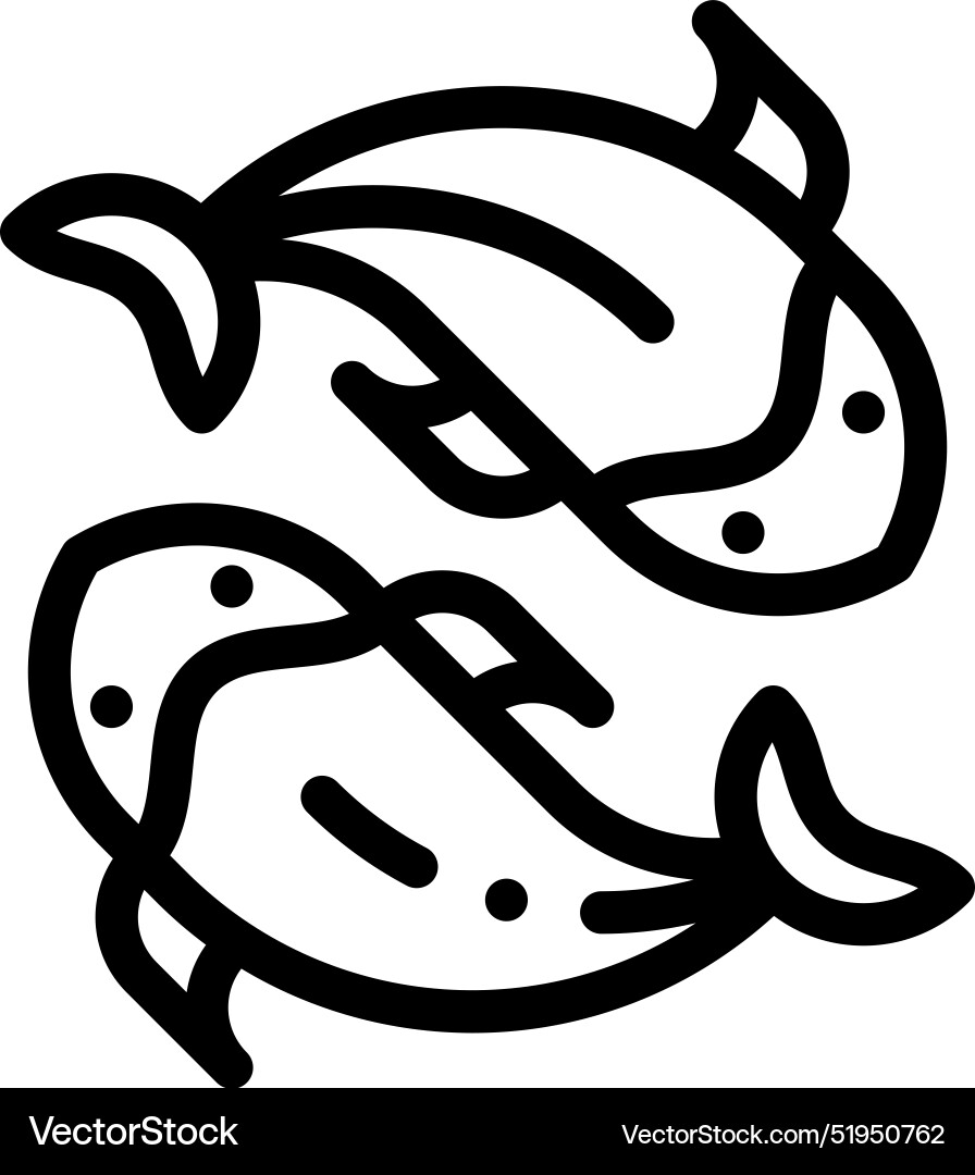 Carp icon thin linear style design isolated Carp icon thin linear style design isolated Vector Image