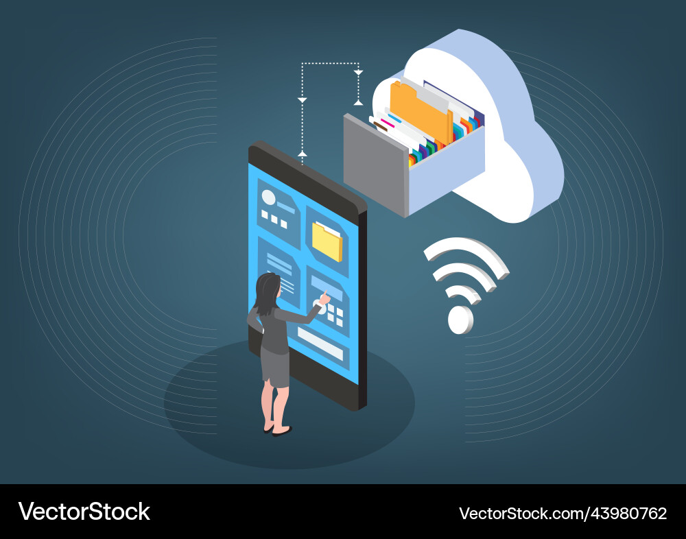 Cloud-based data center connectivity network Cloud-based data center connectivity network vector image