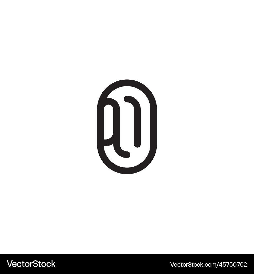 Di line simple round initial concept with high Di line simple round initial concept with high Vector Image