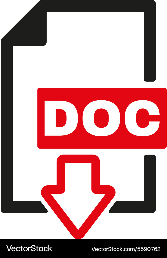 Doc icon text file format symbol flat vector image