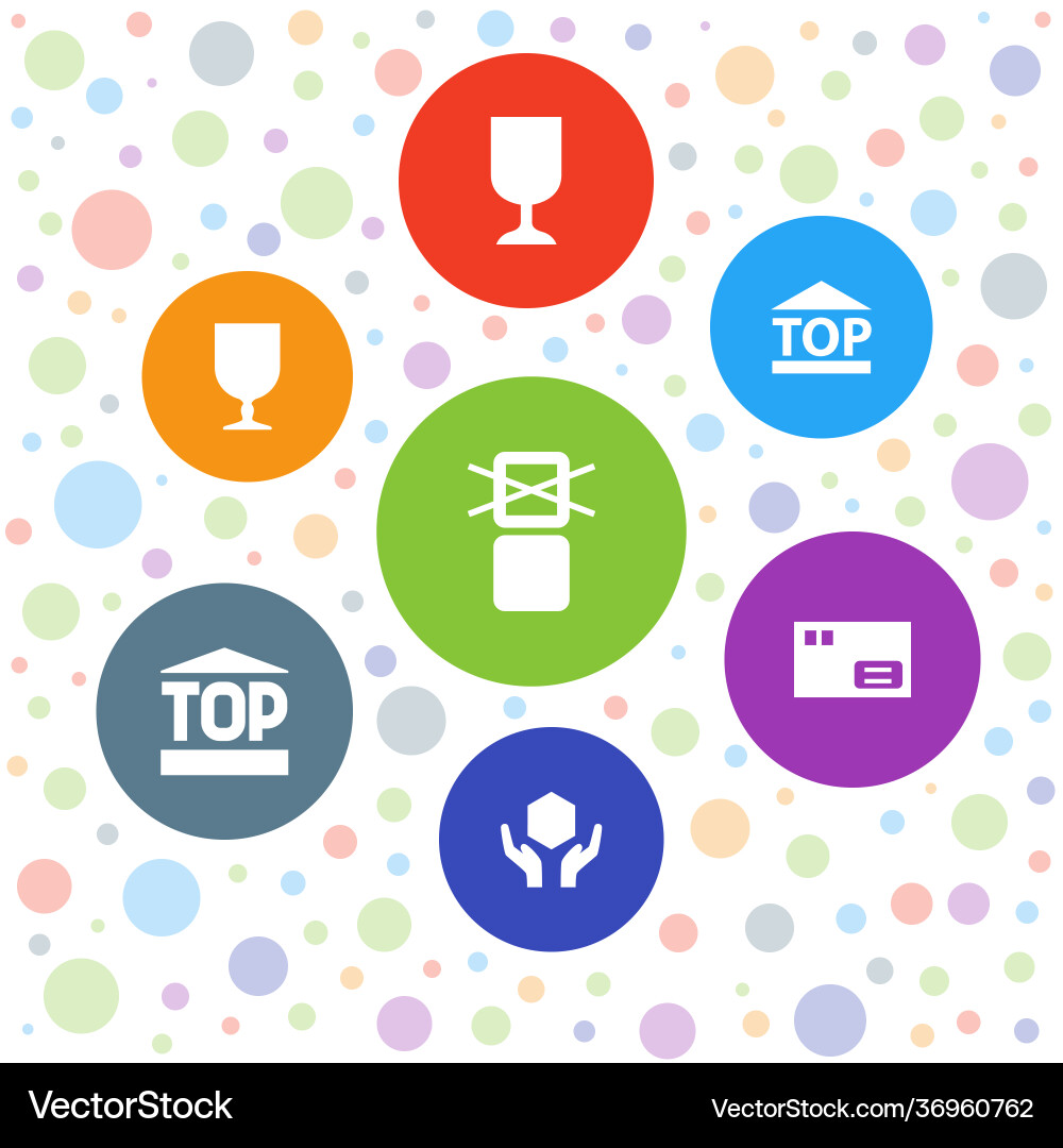 Fragile icons Vector Image