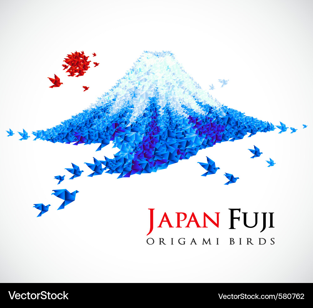 Fuji Origami Vektorbild