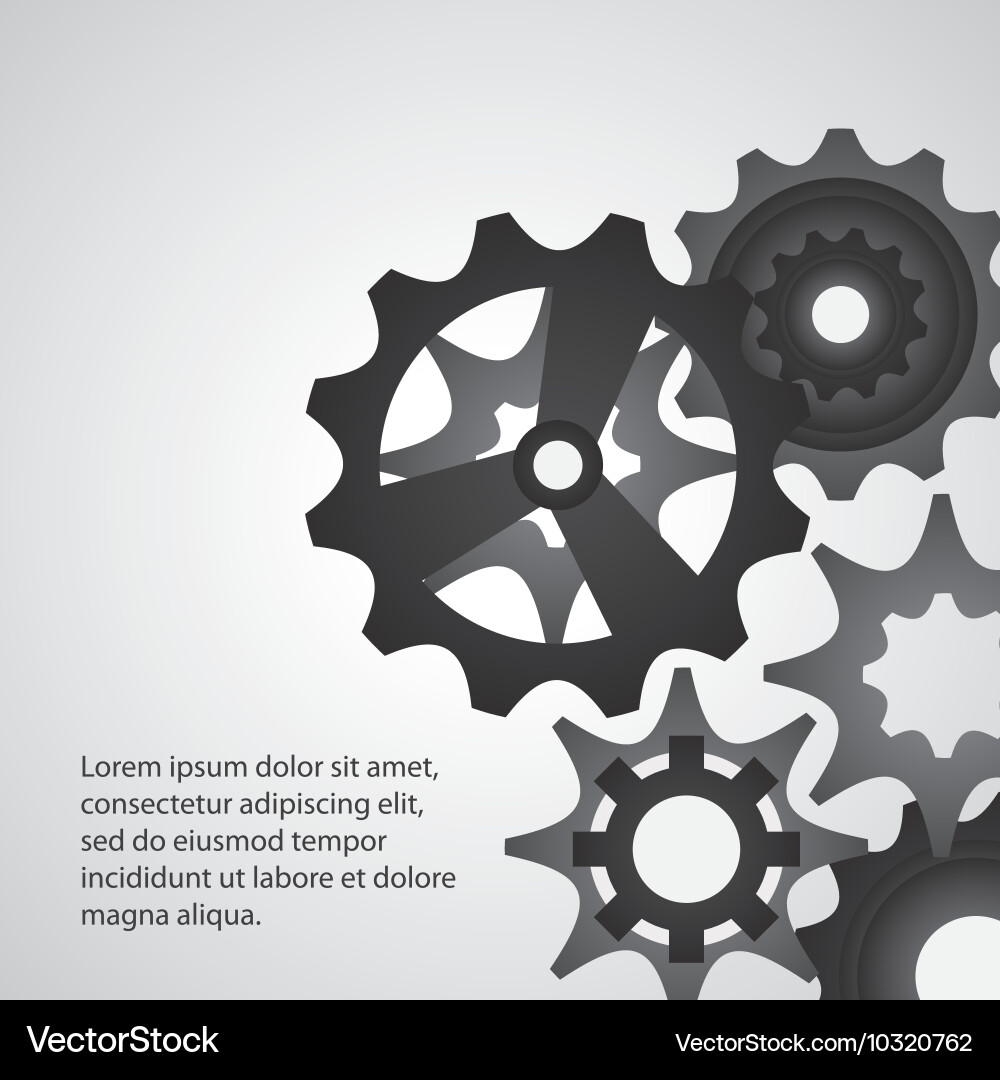 Gear cog machine part set design vector image